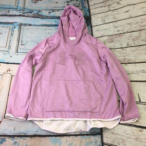 Under Armour Girls' Hoodie Lilac Size Youth XL Purple Fleece Hooded Graphic Logo